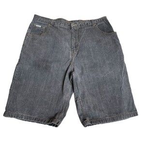 Vintage Joker Jean Shorts Men's 42 Black Baggy Streetwear Hip Hop Denim …